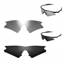 Walleva Titanium + Black Polarized Replacement Lenses for Oakley M Frame Sweep Sunglasses